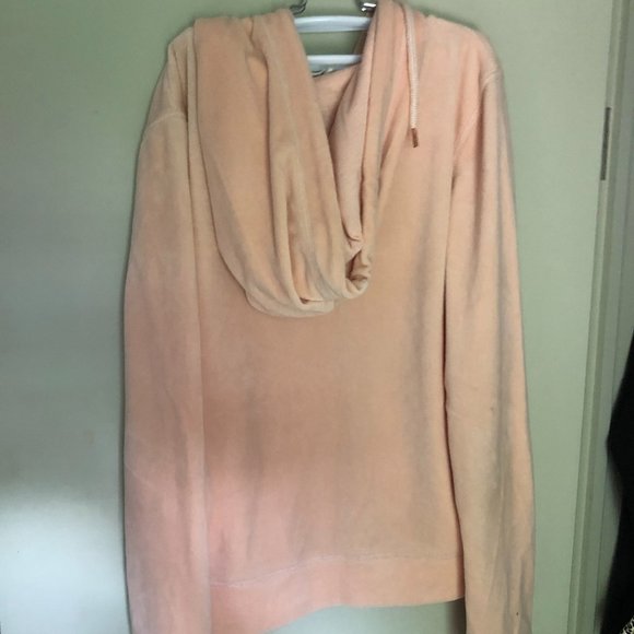 H&M - L.O.G.G Pink Velvet Drawstring Zip Up Hoodie - Picture 2 of 6